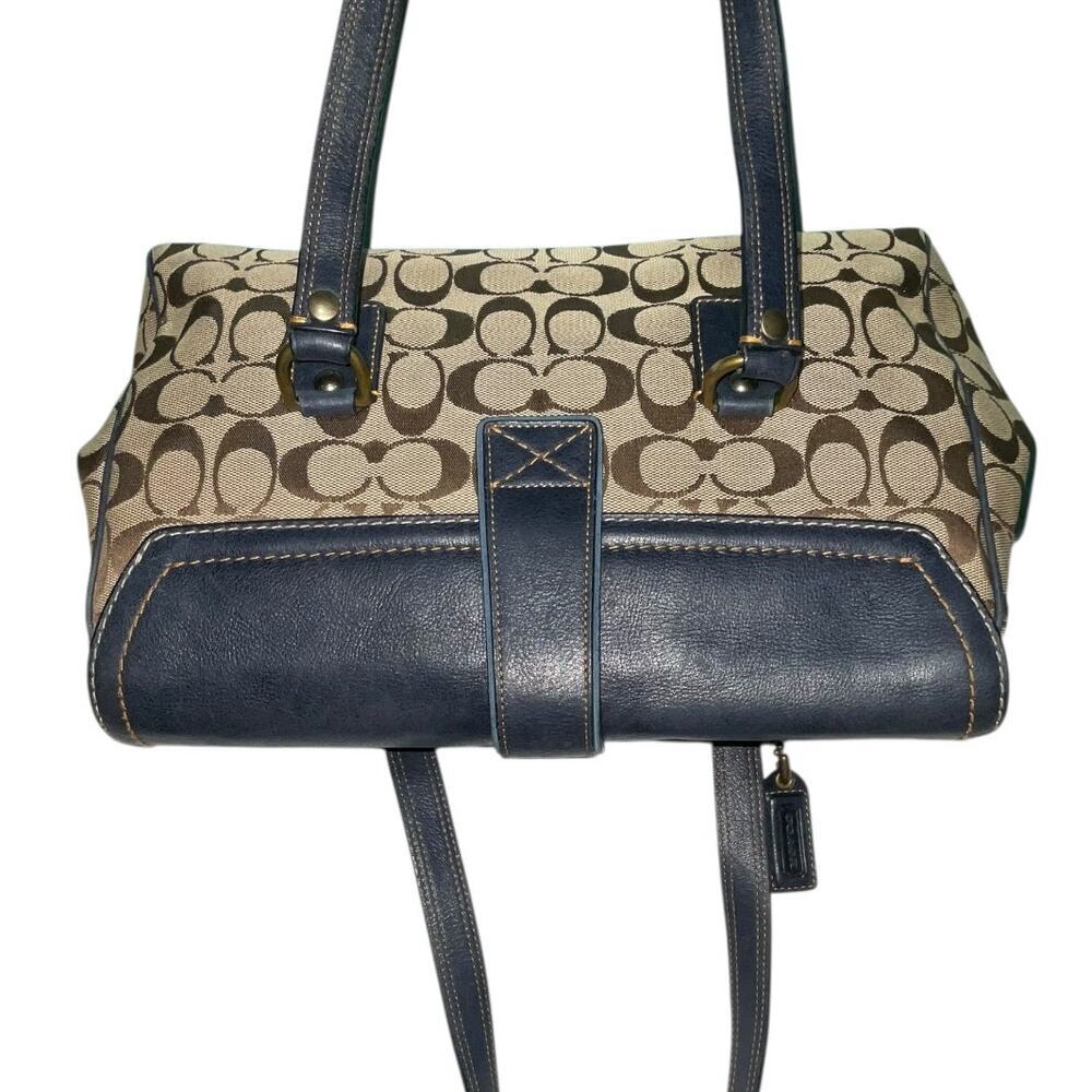 Vintage Coach Special Edition Fall 2004 Signature Leather Carryall Flap Satchel - Picture 4 of 16